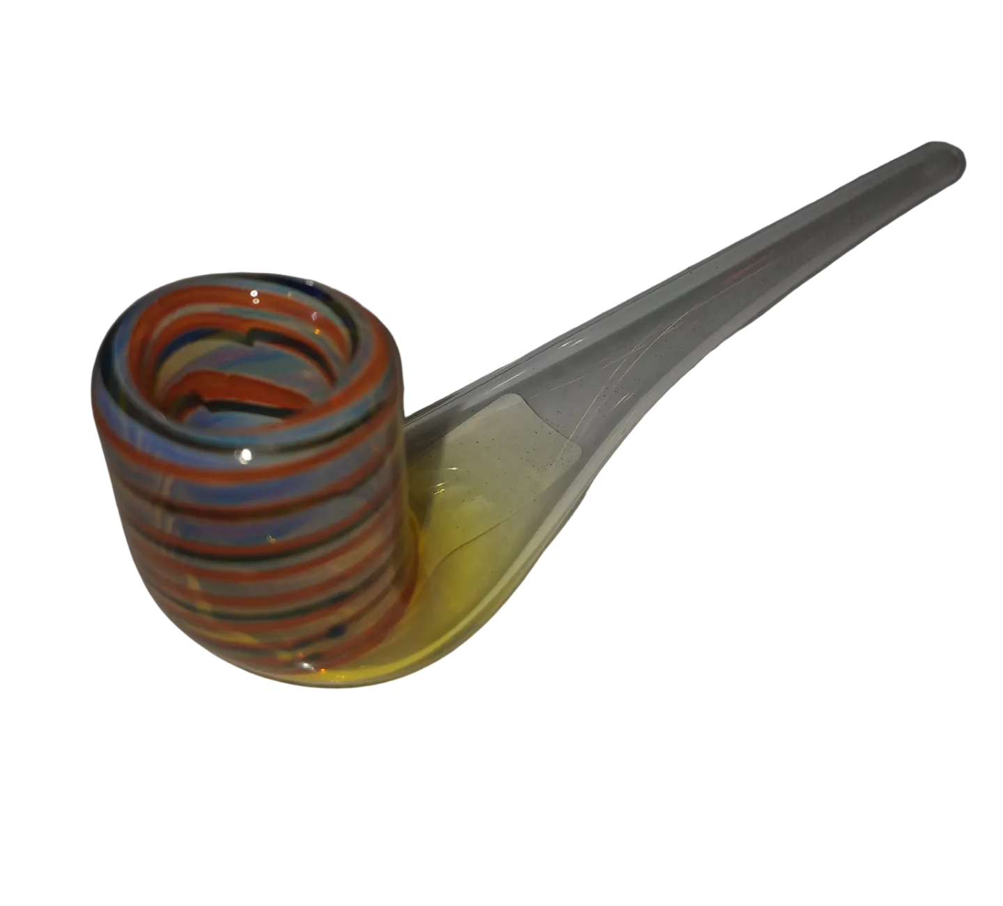Glass Pipe Straight Stem with Coloured Bowl