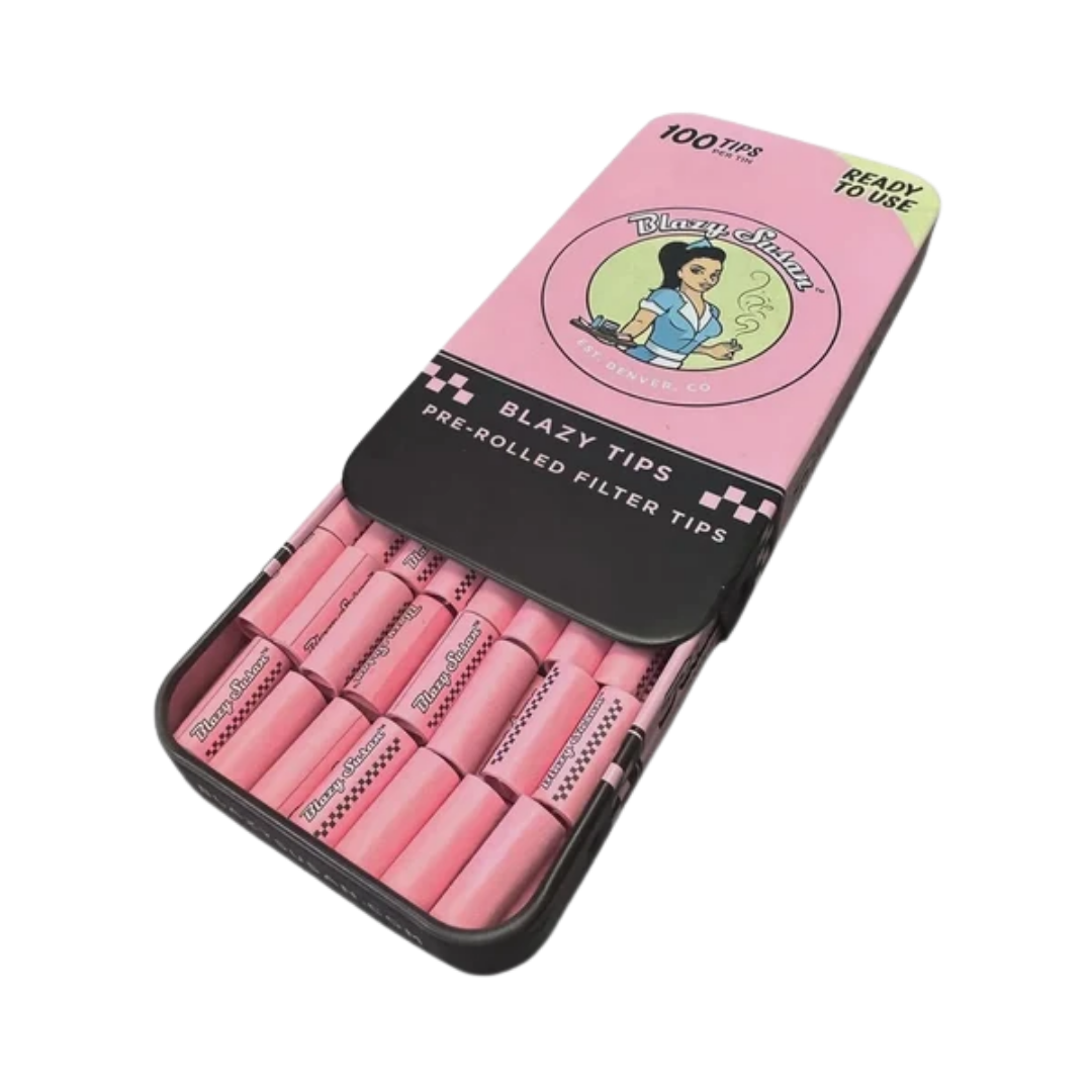 Blazy Susan Prerolled Tips Pink Tin 100pk