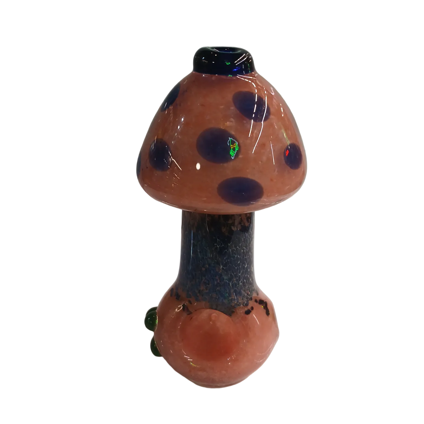 Coloured Glass Pipe Mushroom Pink