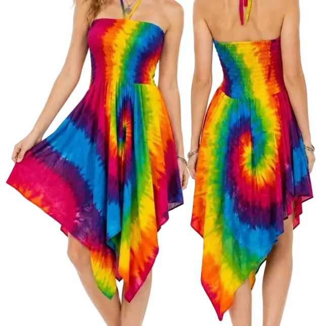 Rainbow Tie Dye Pixie Skirt/Dress