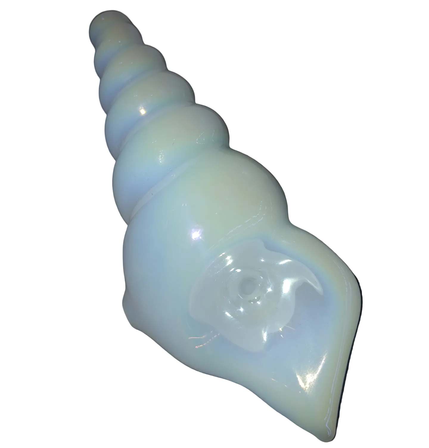 Iridescent Seashell Pipe White