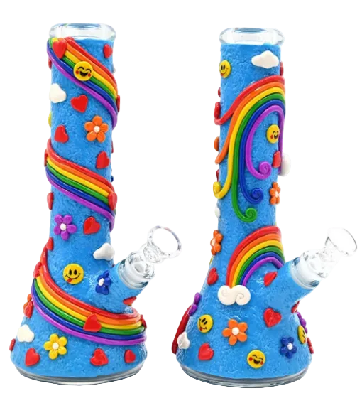 3D Resin Rainbow Beaker Bong