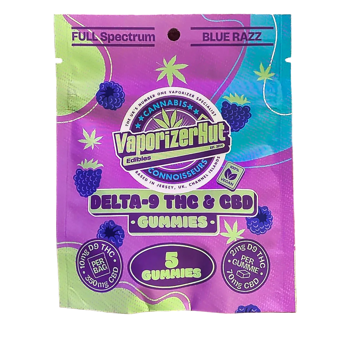 Vaporizer Hut Blue Razz Gummies 5pk