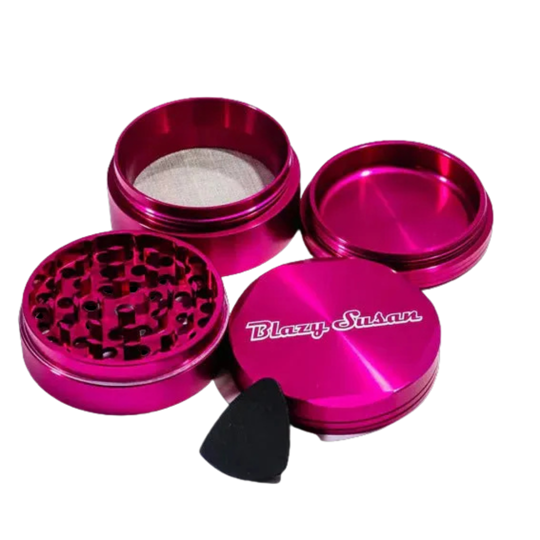 Blazy Susan 4 Part 63mm Metal Grinder Pink