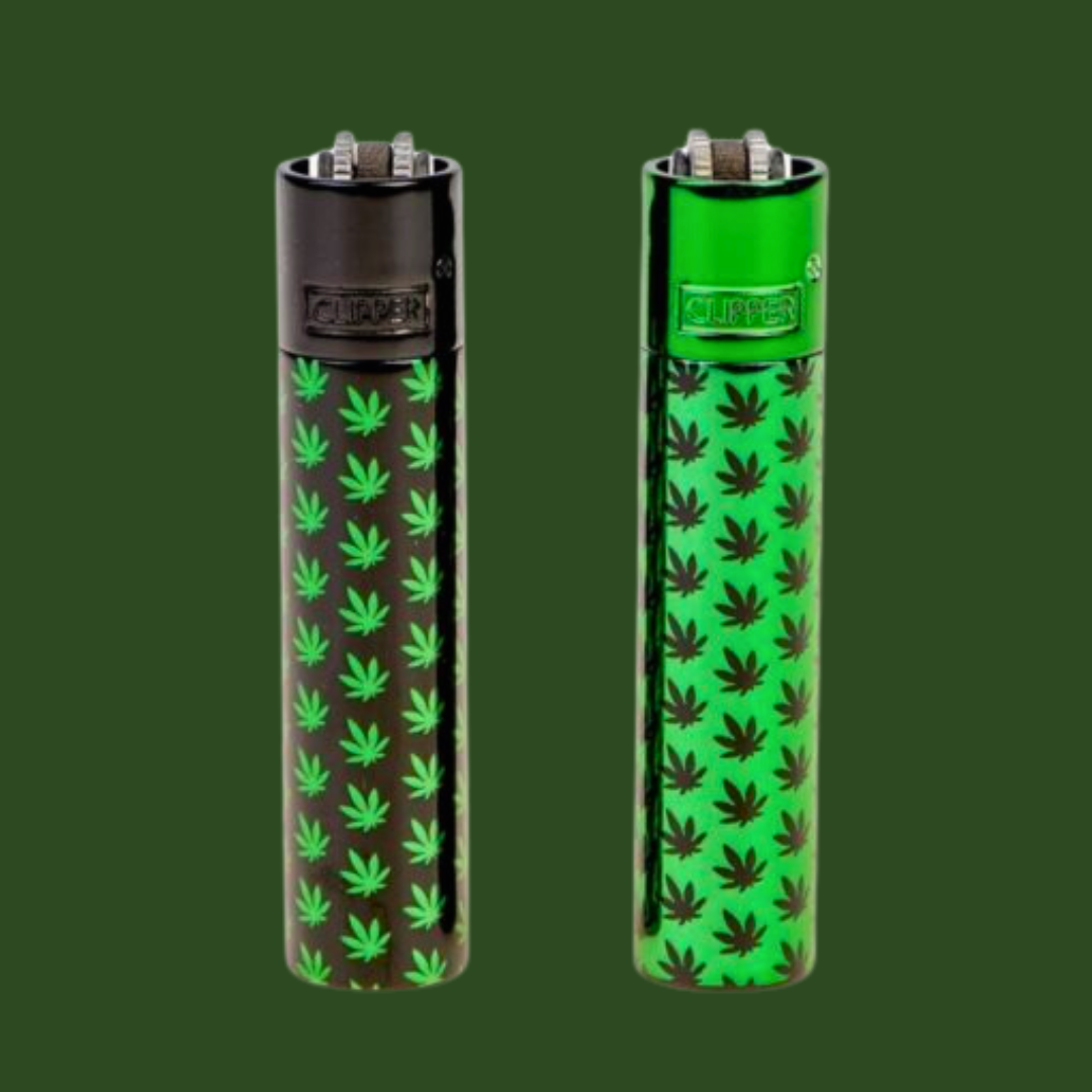Clipper Green Metal Cannabis Leaf