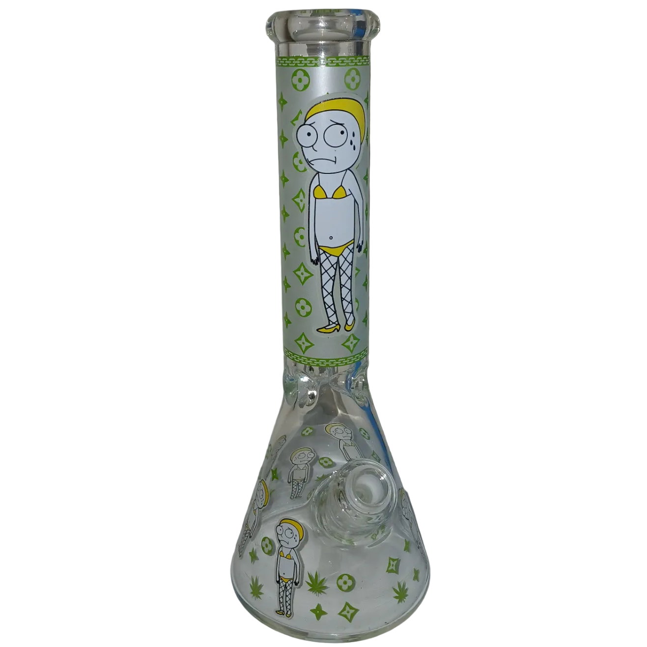 Rick & Morty 35cm Ice Pinch Perc Waterpipe Green
