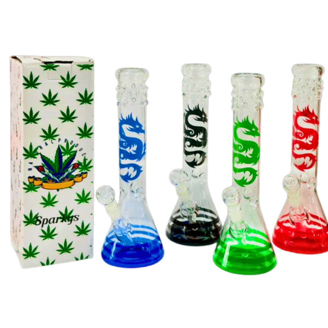 House of Dragons Ice Pinch Glass Waterpipe