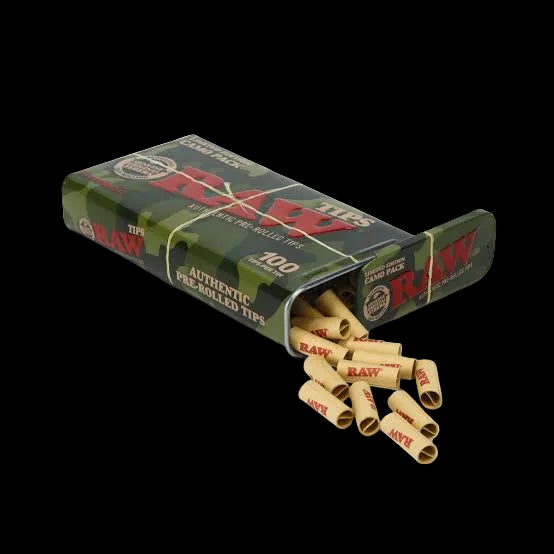RAW CAMO Pre rolled tips tin 100