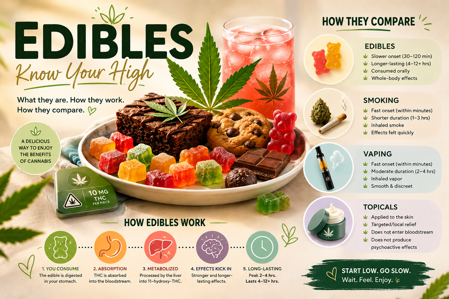 Edibles Explained: What They Are, How They Work, and How They Differ from Smoking, Vaping, and Topicals