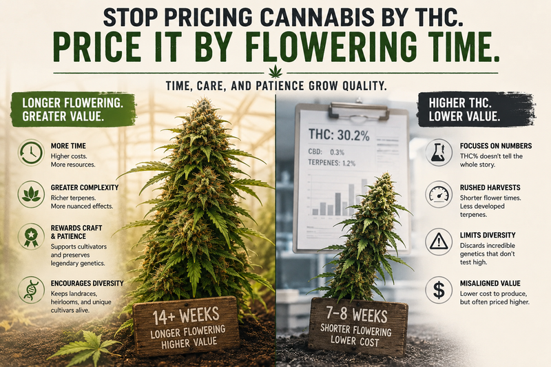 Why Cannabis Flower Should Be Priced by Flowering Time, Not THC