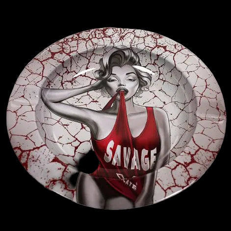 V Syndicate Blazin Round Metal Ashtray