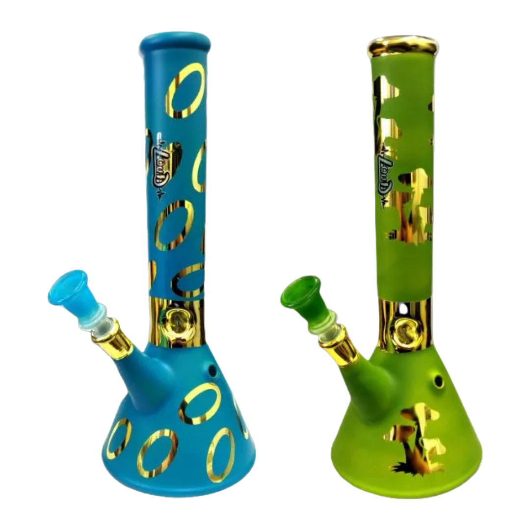 30cm LOUD Electro Coated Sand Blasted Glass Waterpipe