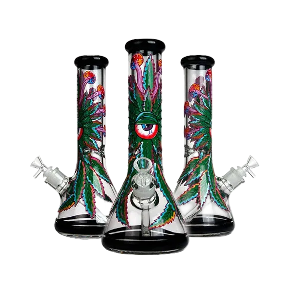 34cm Thick Glass Eye Leaf Beaker