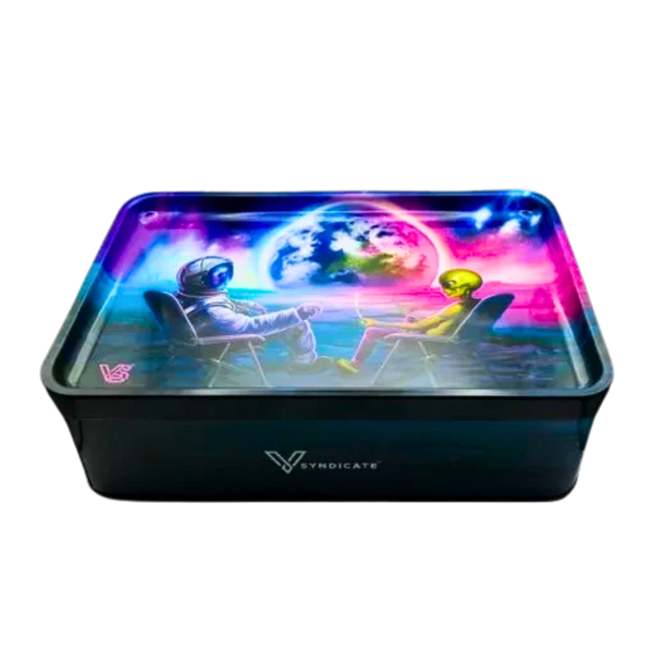 V syndicate Blunt Orbit Rolling Tray Tin Box