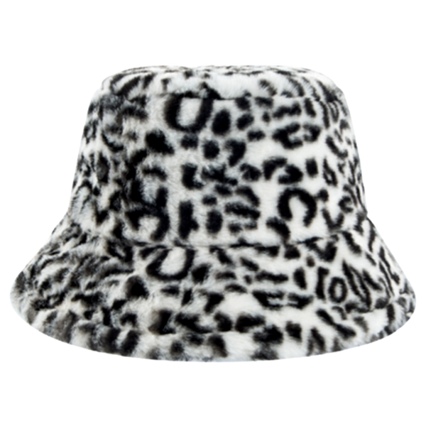 Fluffy Snow Leopard Bucket Hat