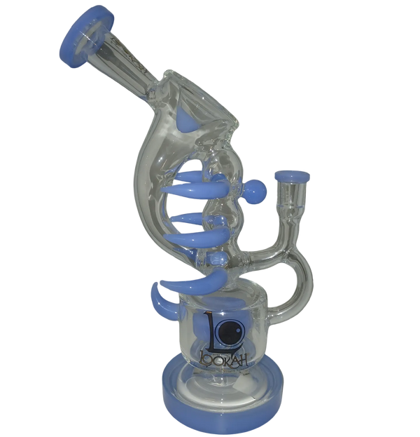 Lookah 11” Recycler Double Chamber Spur Blue