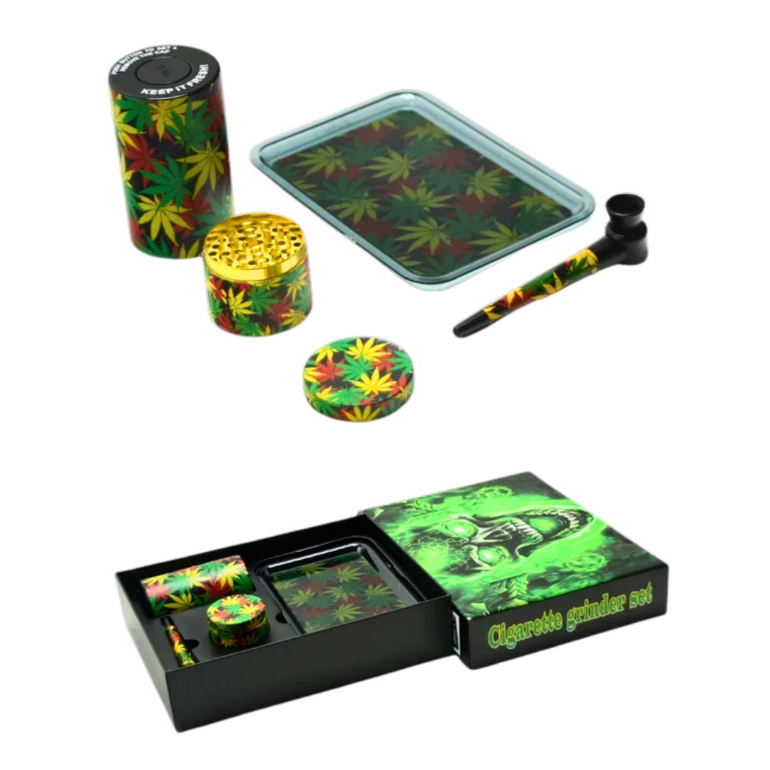Large Boxed Gift Set Pipe, Jar & Grinder