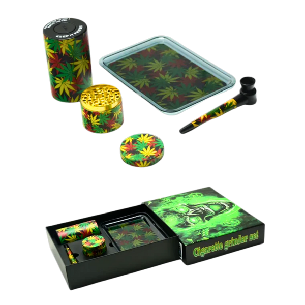 Large Boxed Gift Set Pipe, Jar & Grinder