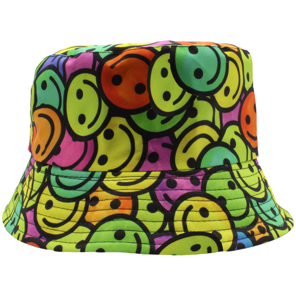 Green Multi Smiley Face Bucket Hat