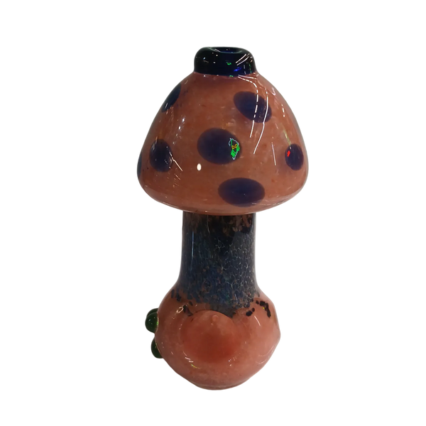 Coloured Glass Pipe Mushroom Pink