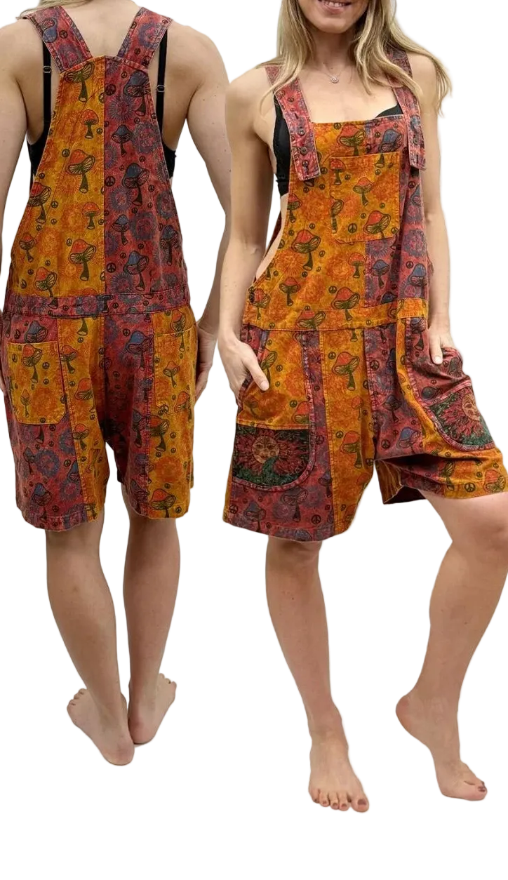 Mushroom Dungaree Short Red S/M