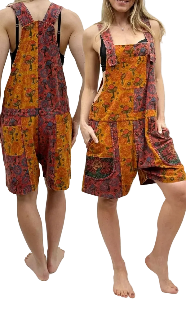 Mushroom Dungaree Short Red S/M