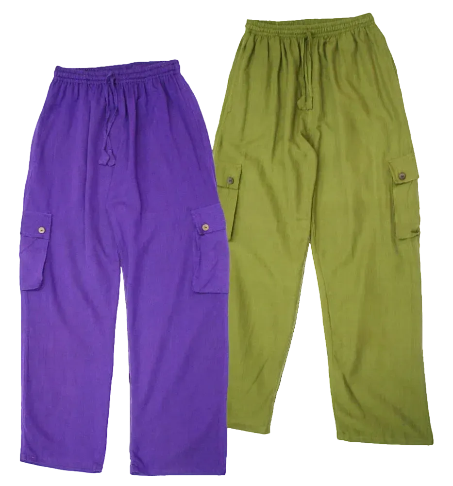 Plain Cotton Cargo Trousers