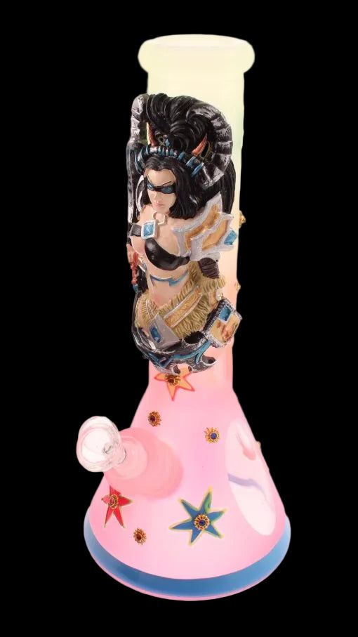 3D Resin Star Goddess Glass Beaker Waterpipe