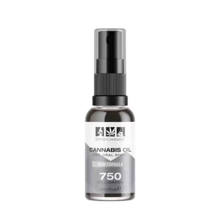 British Cannabis 750mg CBD Spray Raw Formula
