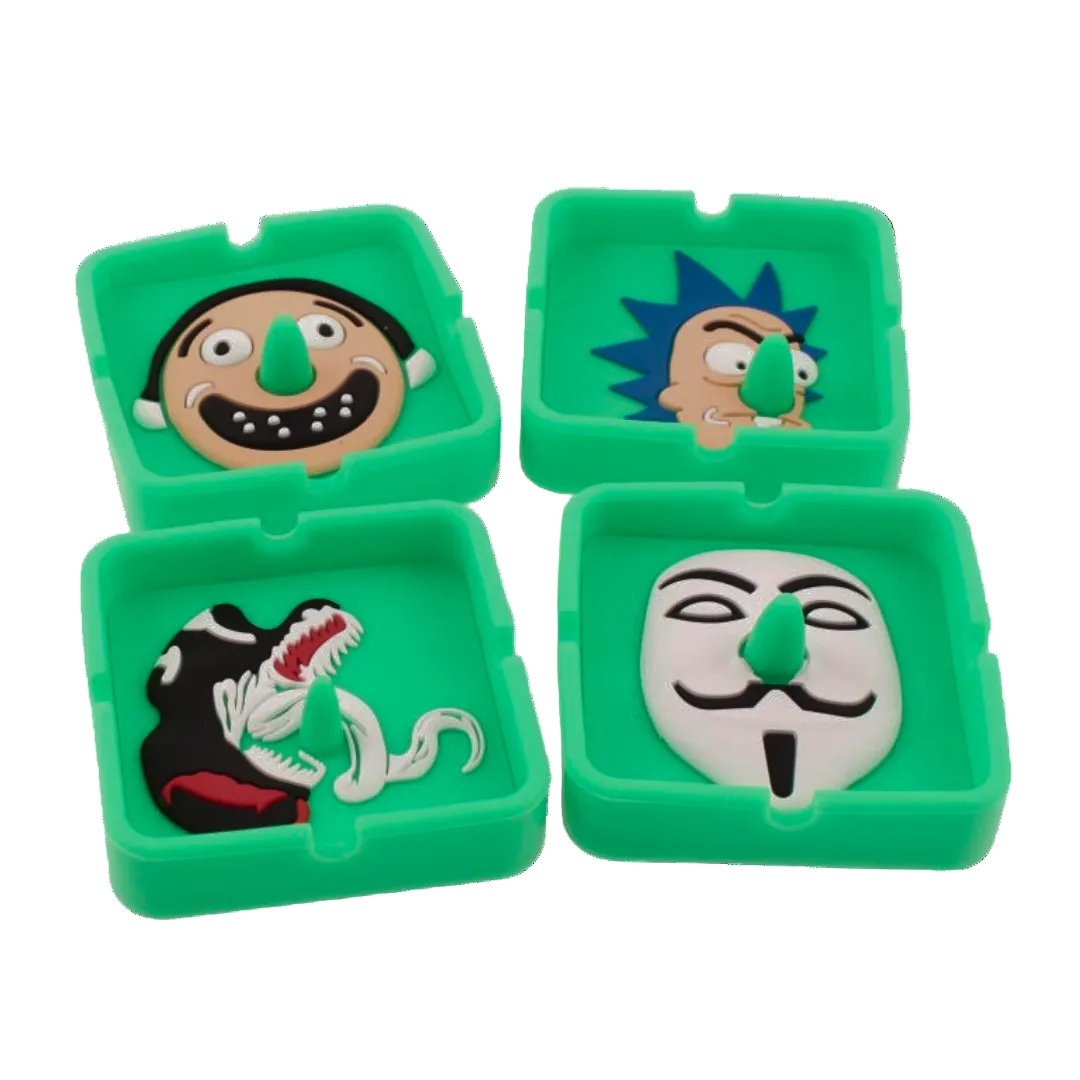 Square Silicone Spiked Ashtray Various Designs