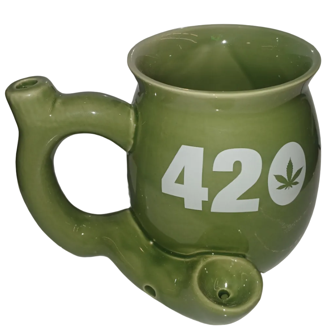 Stoner Pipe Mug GUEST DESIGNS - 420 LEAF GREEN MUG