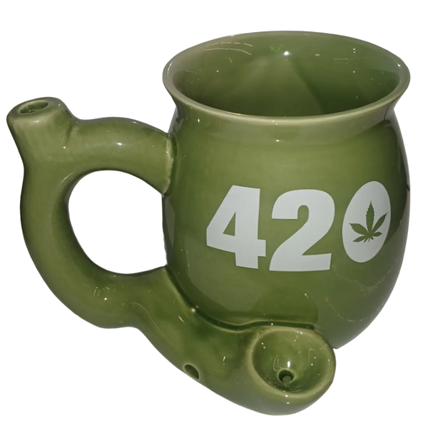 Stoner Pipe Mug GUEST DESIGNS - 420 LEAF GREEN MUG