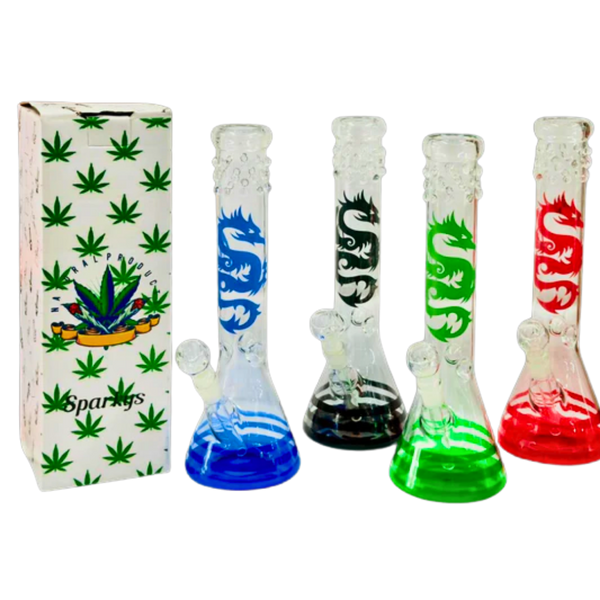 House of Dragons Ice Pinch Glass Waterpipe