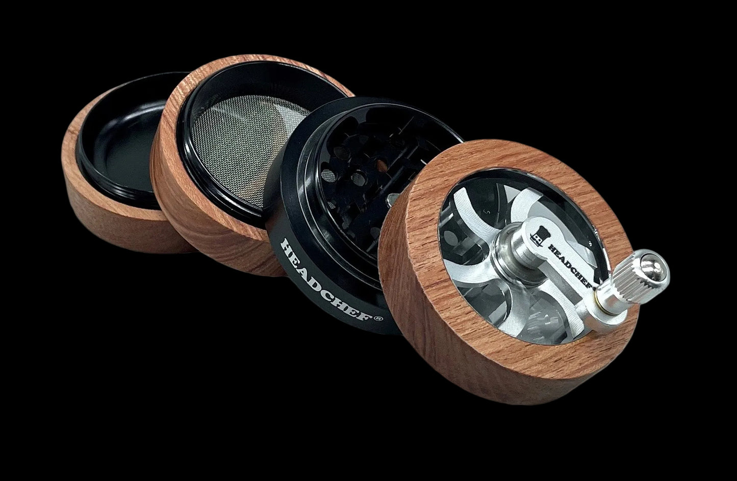 HEADCHEF Woodsman 62mm 4 Part Grinder Black