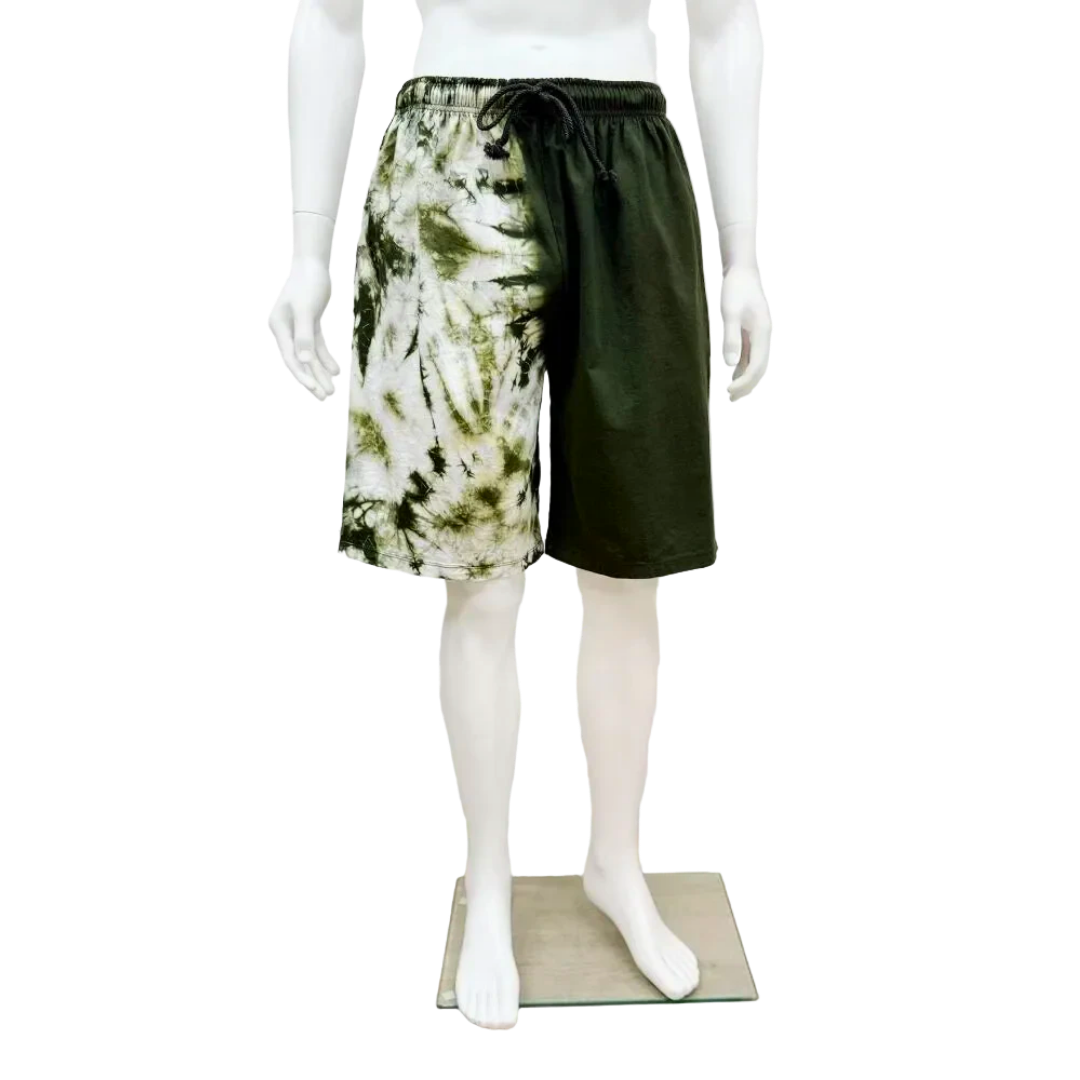 Tie-Dye Shorts Green White